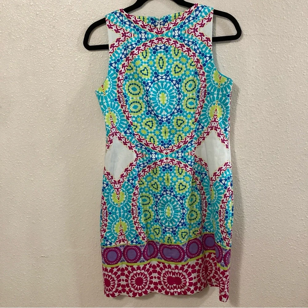 London Times Paisley Geometric Dress Sleeveless Cotton blend multicolor Size 4 - Picture 2 of 13
